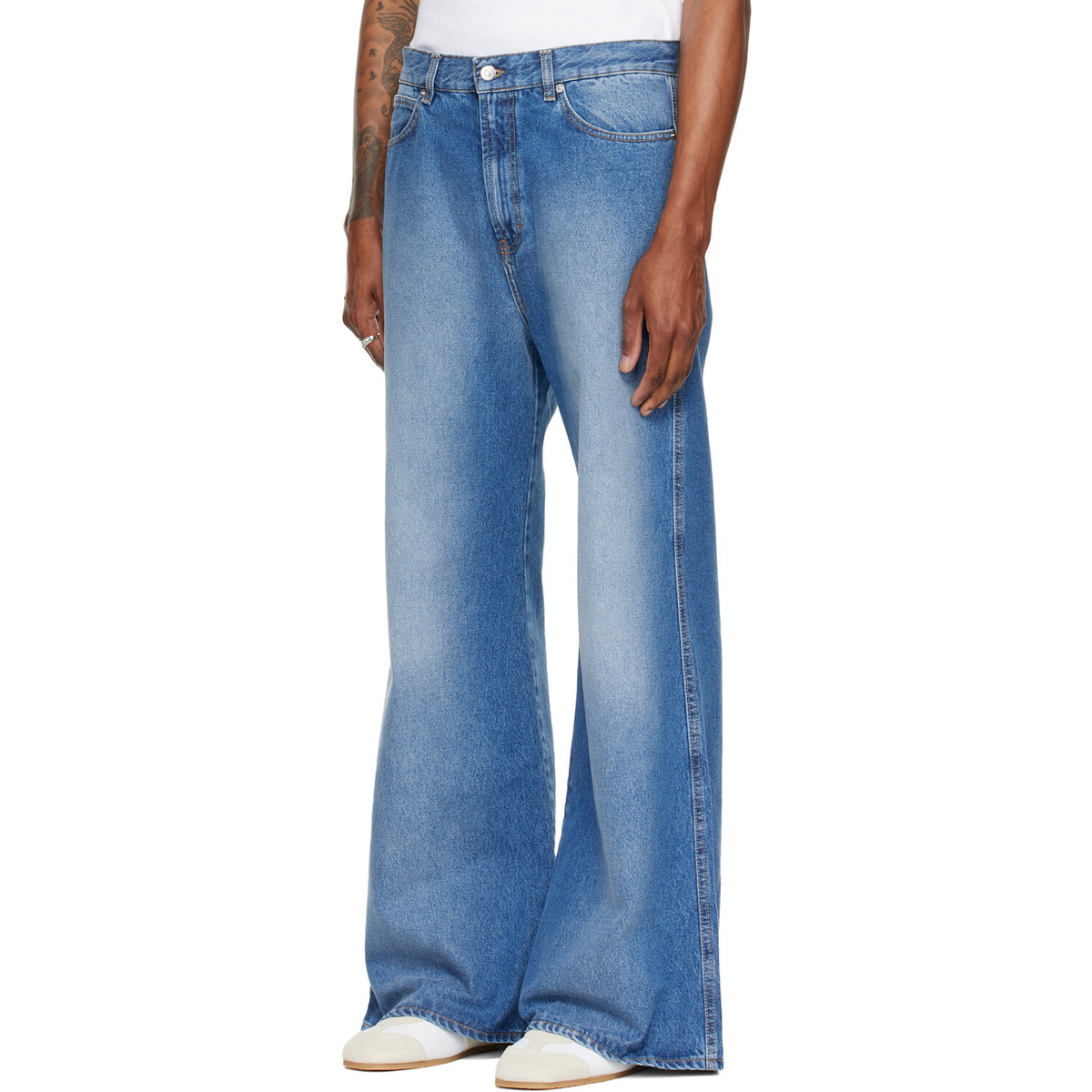 LU'U DAN Blue Denim Phat Jeans