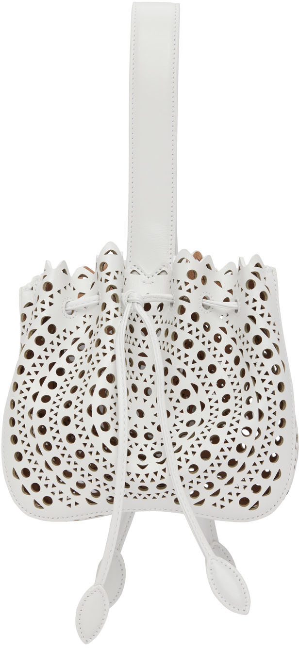 ALAÏA White Rose Marie 16 Top Handle Bag ALAÏA