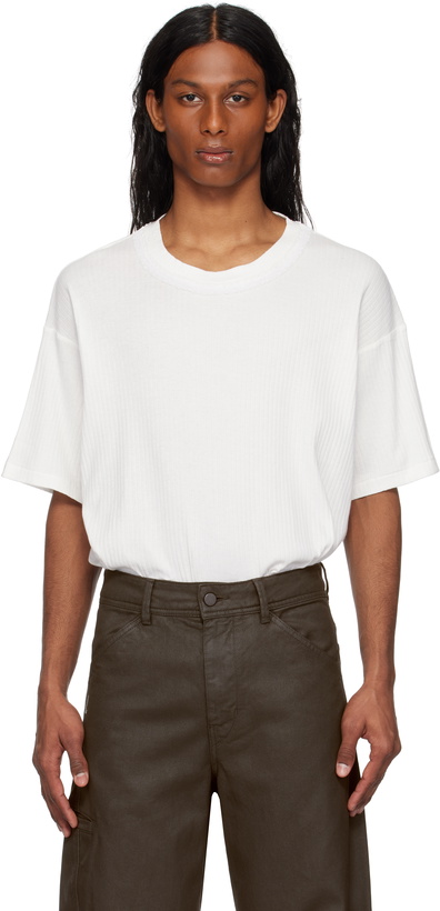 Photo: Bode Off-White Beaded Salt Marsh T-shirt