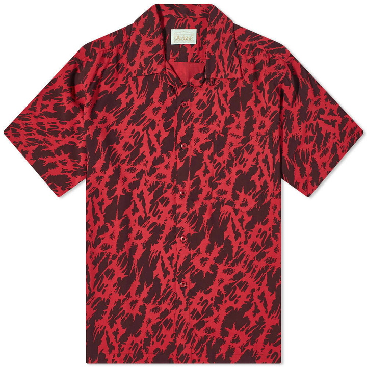 Photo: Aries Men's Metal Hawaiian Shirt in Burgundy