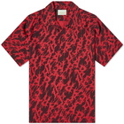 Aries Men's Metal Hawaiian Shirt in Burgundy