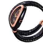 Bvlgari Serpenti Spiga Black Lacquered Dial Ladies Ceramic and 18kt Rose Gold Watch 102735