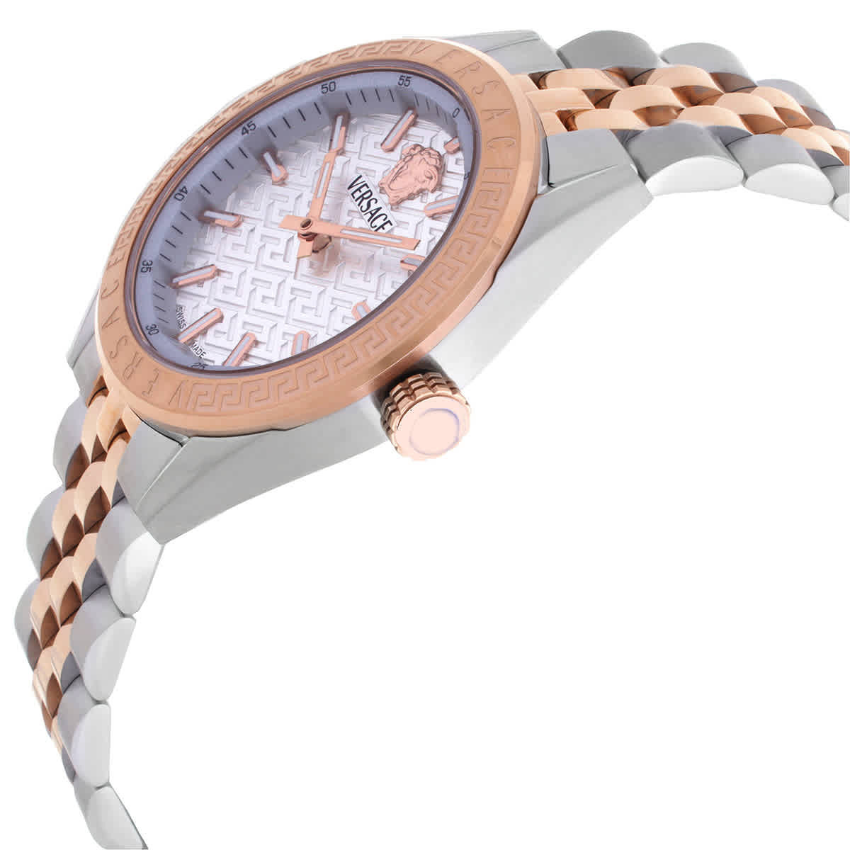 Versace V-Code Quartz Silver Dial Ladies Watch VE8I00624