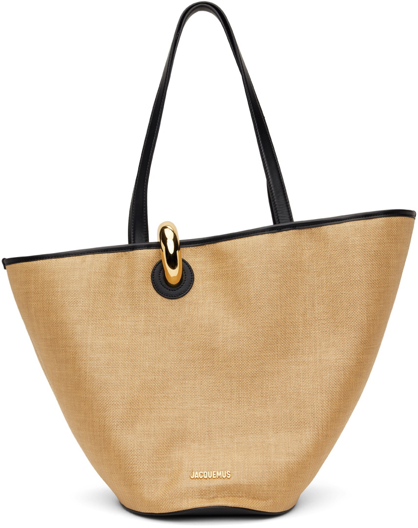トートバッグ JACQUEMUS 'Le Bambola' shoulder bag Jacquemus Le Bambola leather-trimmed tote bag Jacquemus