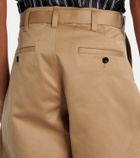 Sacai Belted cropped cotton barrel-leg pants