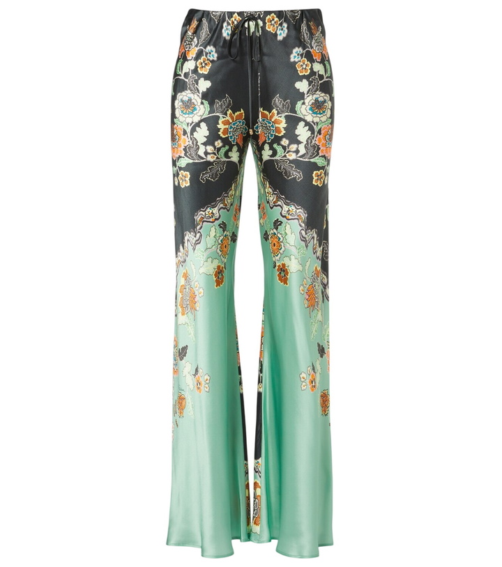 Photo: Roberto Cavalli Floral silk satin flared pants