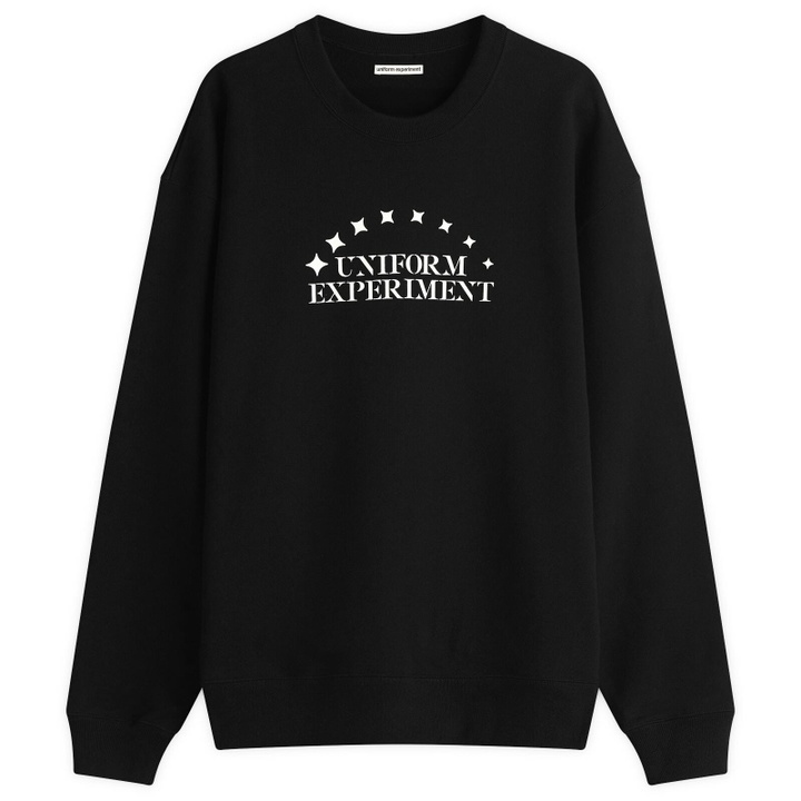 Photo: Uniform Experiment Men's Stencil Logo Sweatshirt in Black