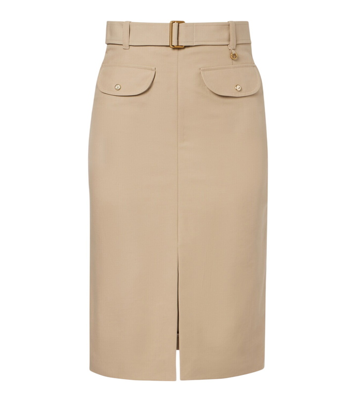 Photo: Moncler Belted cotton pencil skirt