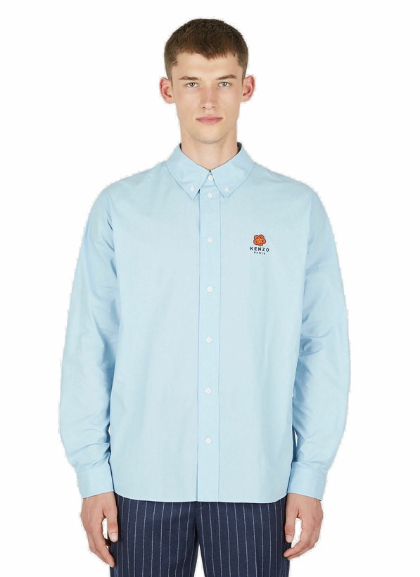 Photo: Crest Logo Embroidery Shirt in Light Blue