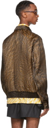 Fendi Reversible Brown Organza FF Vertigo Jacket