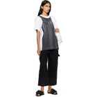 Simone Rocha White & Black Patchwork Satin Trompe L'Oeil Print T-shirt