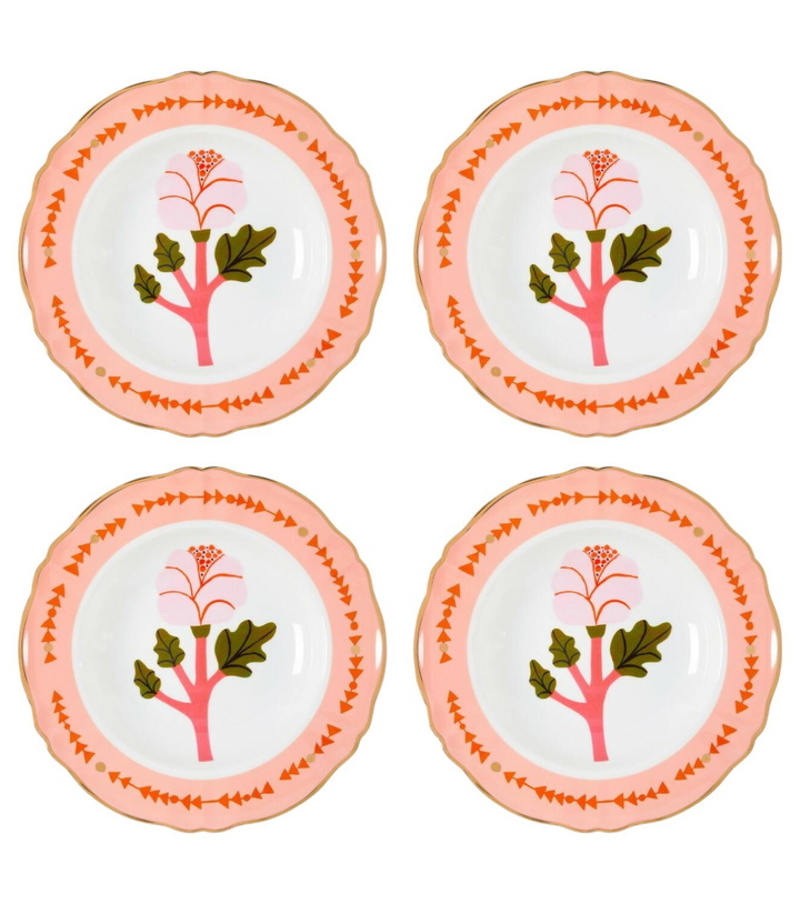 Photo: Bitossi Botanica Rosa set of 4 porcelain soup plates