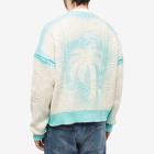 Palm Angels Men's Sprayed Palm Cardigan in Off White