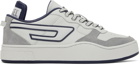Diesel Gray & Blue S-Ukiyo Low X Sneakers
