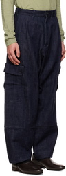 Jan-Jan Van Essche Blue O-Project Drawstreing Cargo Pants