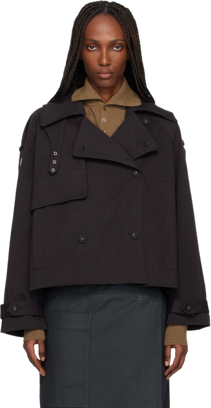 Photo: Proenza Schouler Black Proenza Schouler White Label Yasmin Cropped Trench Coat