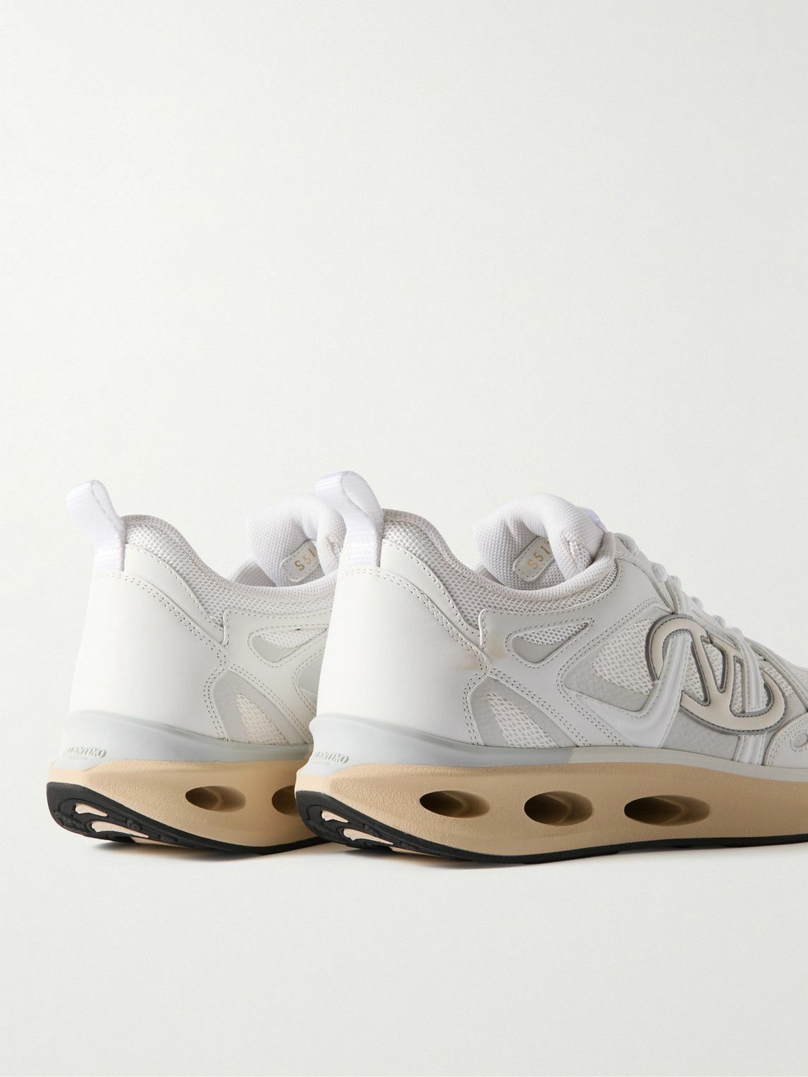 Valentino Garavani - VLOGO Easyjog Leather-Trimmed Mesh