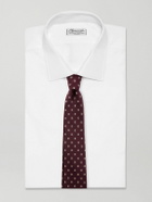 SAINT LAURENT - 8cm Printed Silk-Twill Tie - Burgundy