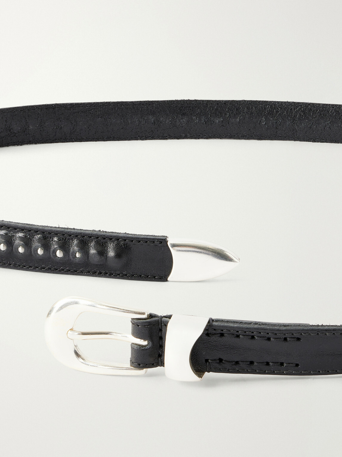 Our Legacy - 2cm Embellished Leather Belt - Black
