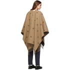 Gucci Beige and Brown Wool Poncho