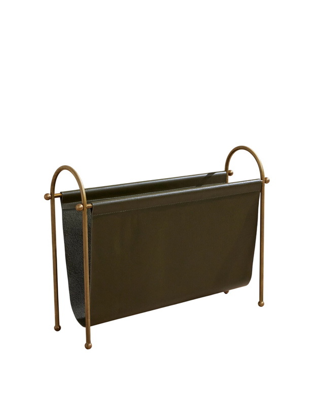 Photo: Soho Home - Meard Gold-Tone and Leather Magazine Rack