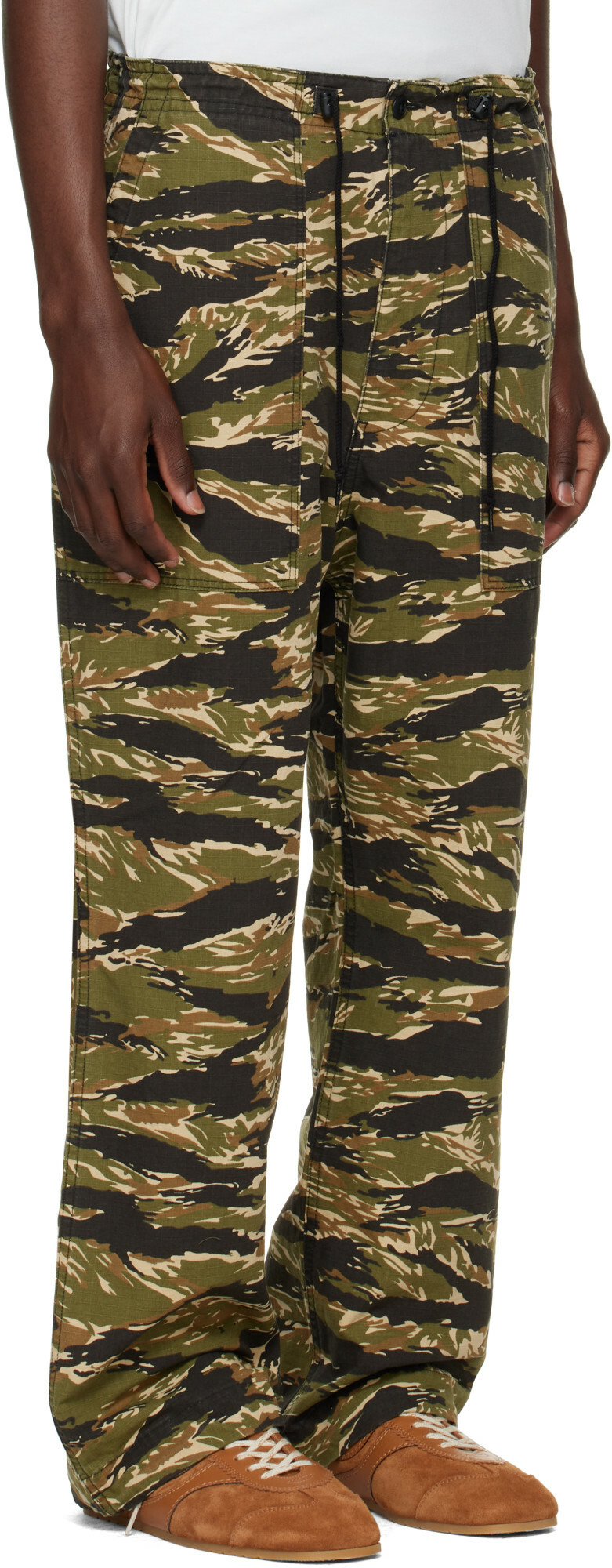 NEEDLES Khaki Cotton Ripstop Camo String Fatigue Trousers