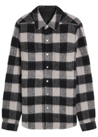 Rick Owens Checked Wool Overshirt Black