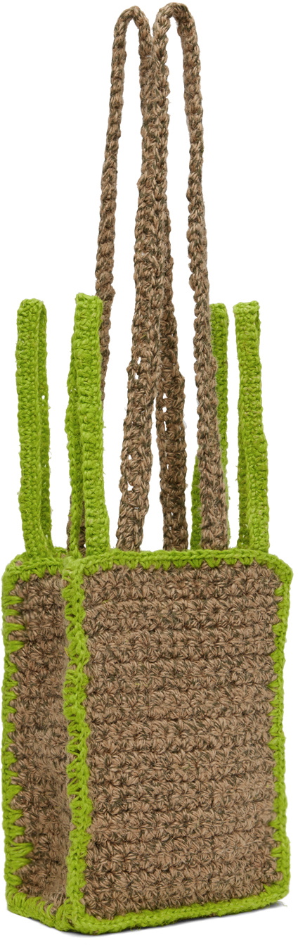 Serapis SSENSE Exclusive Beige & Green Bag