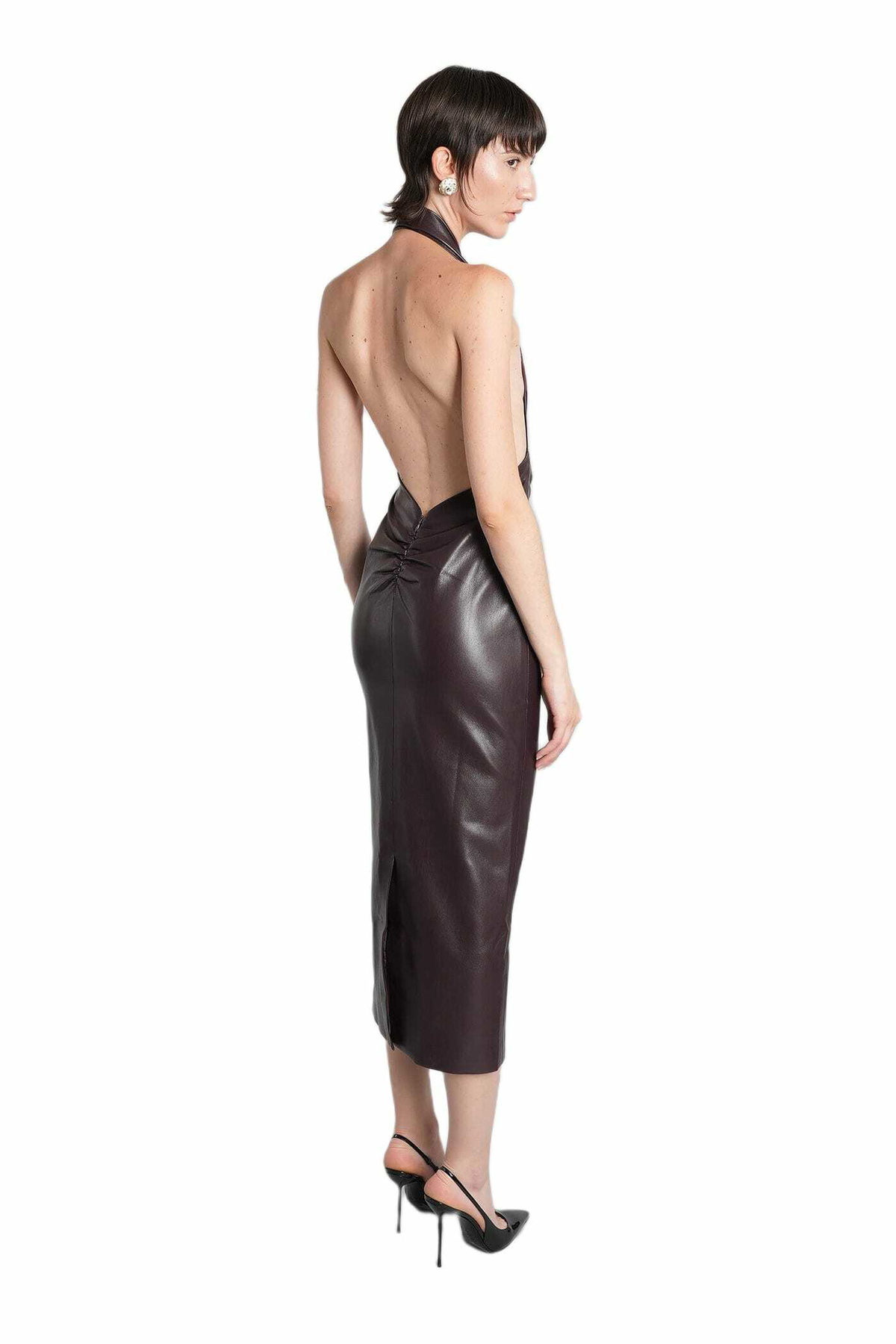 The Andamane Zendaya Dress In Bordeaux Polyester