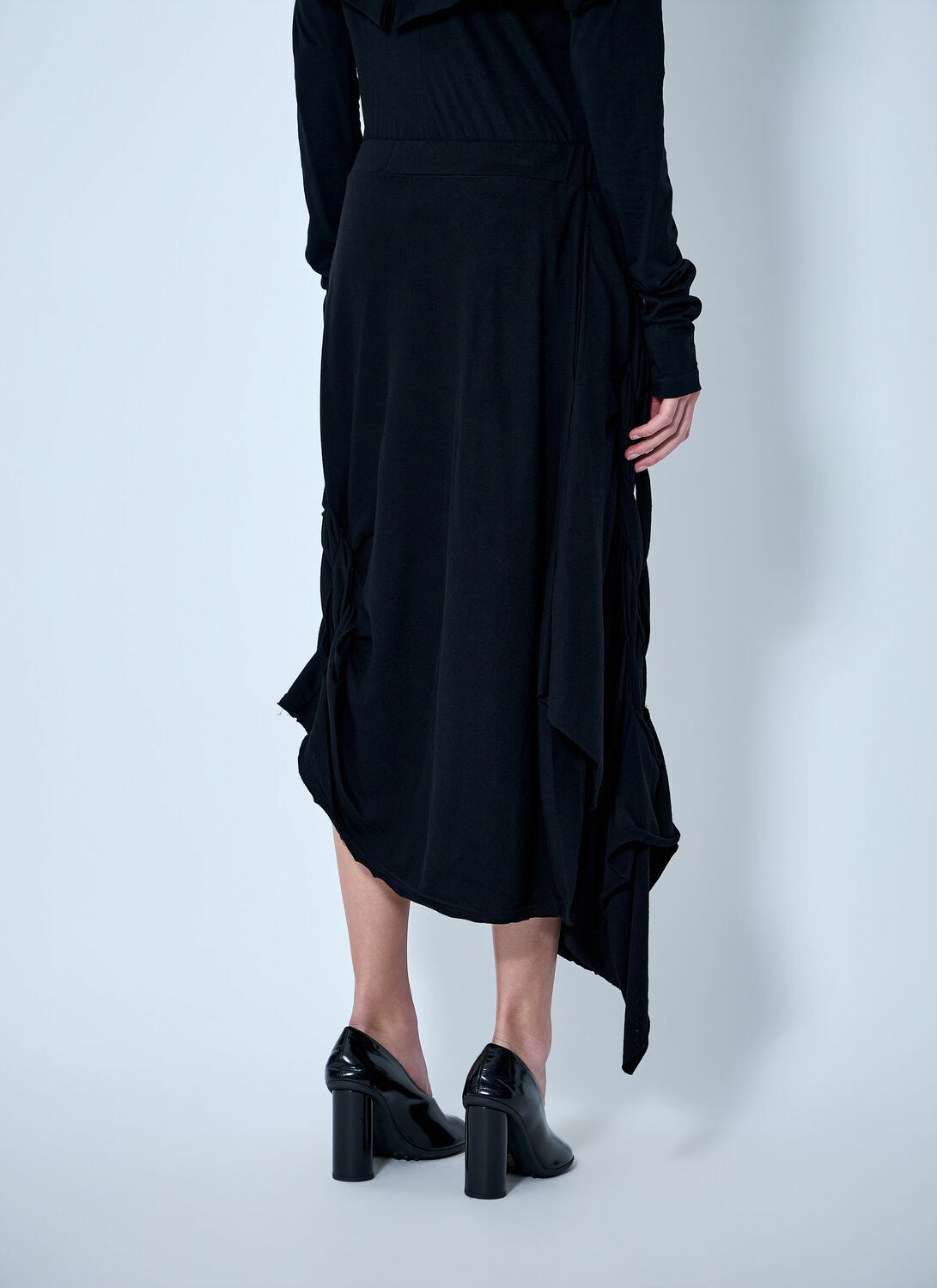 Yohji Yamamoto High Twisted French Terry Braided Skirt