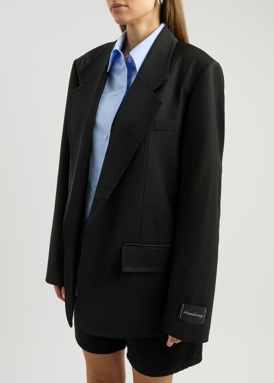 Alexander Wang Shirt-layered Wool-blend Blazer Black Alexander Wang