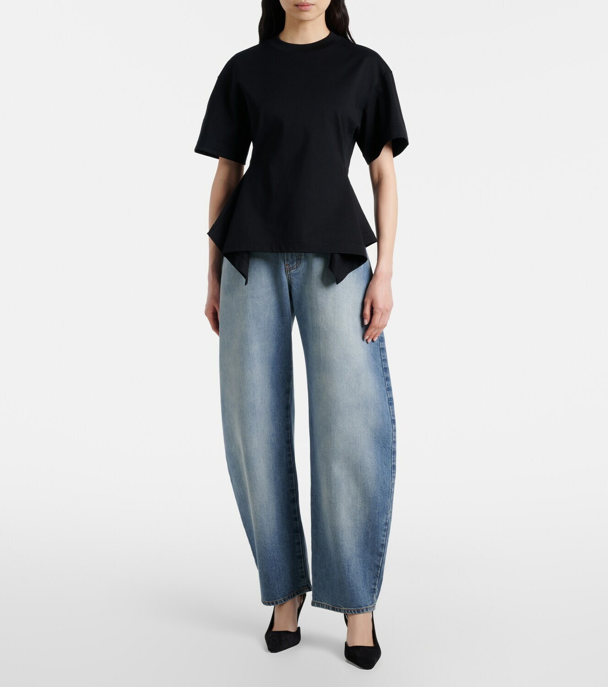 Alaïa Peplum cotton jersey T-shirt