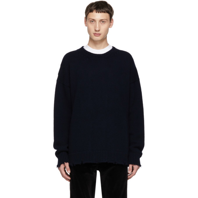 Photo: Dsquared2 Navy Fin 3 Crewneck Sweater