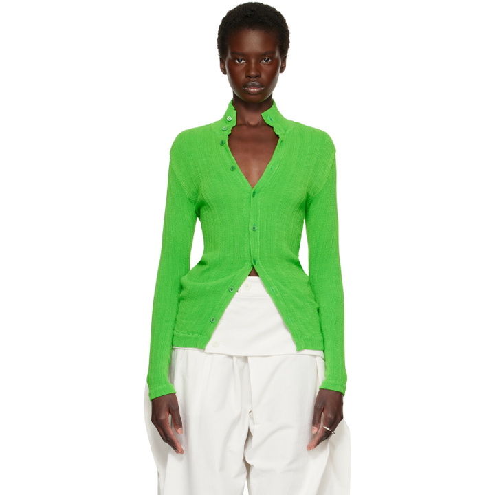 Photo: ISSEY MIYAKE Green Rill Cardigan