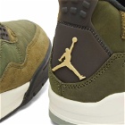 Air Jordan Men's 4 Retro SE Craft Sneakers in Medium Olive/Pale Vanilla