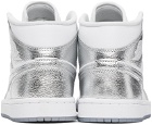 Nike Jordan White & Silver Air Jordan 1 Mid SE Sneakers
