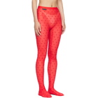 Marine Serre Red Plumetis Mesh Tights