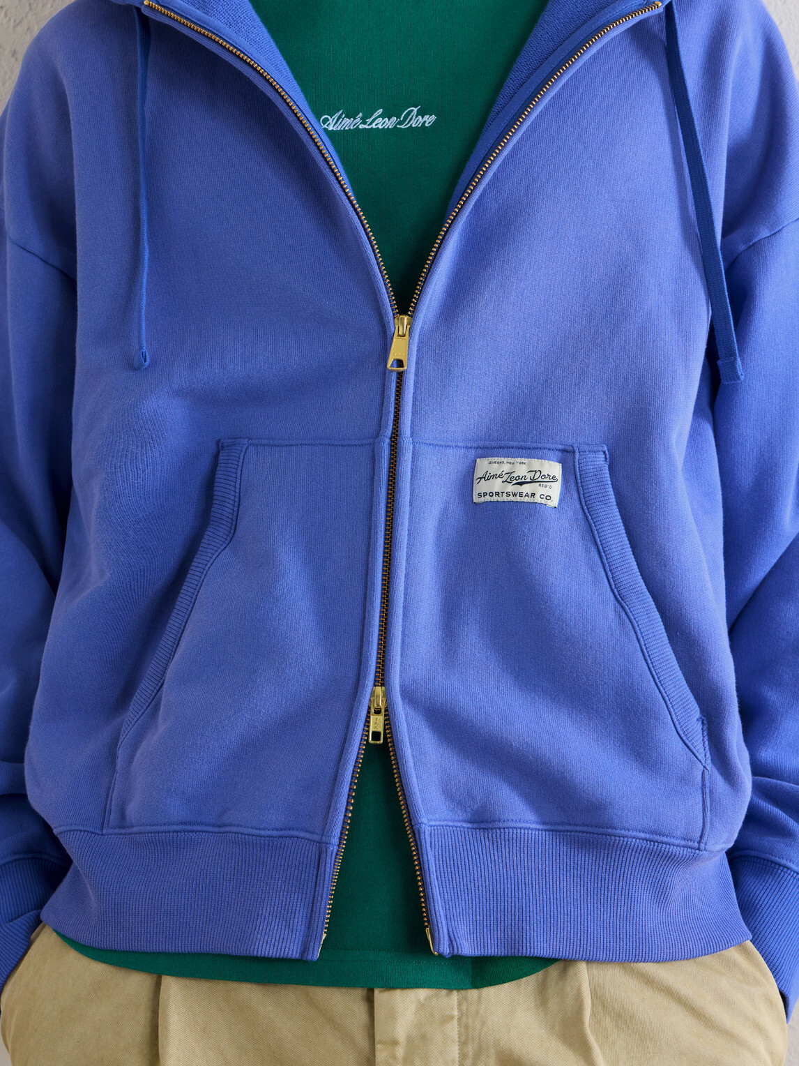 Aimé Leon Dore - Cotton-Jersey Zip-Up Hoodie - Blue