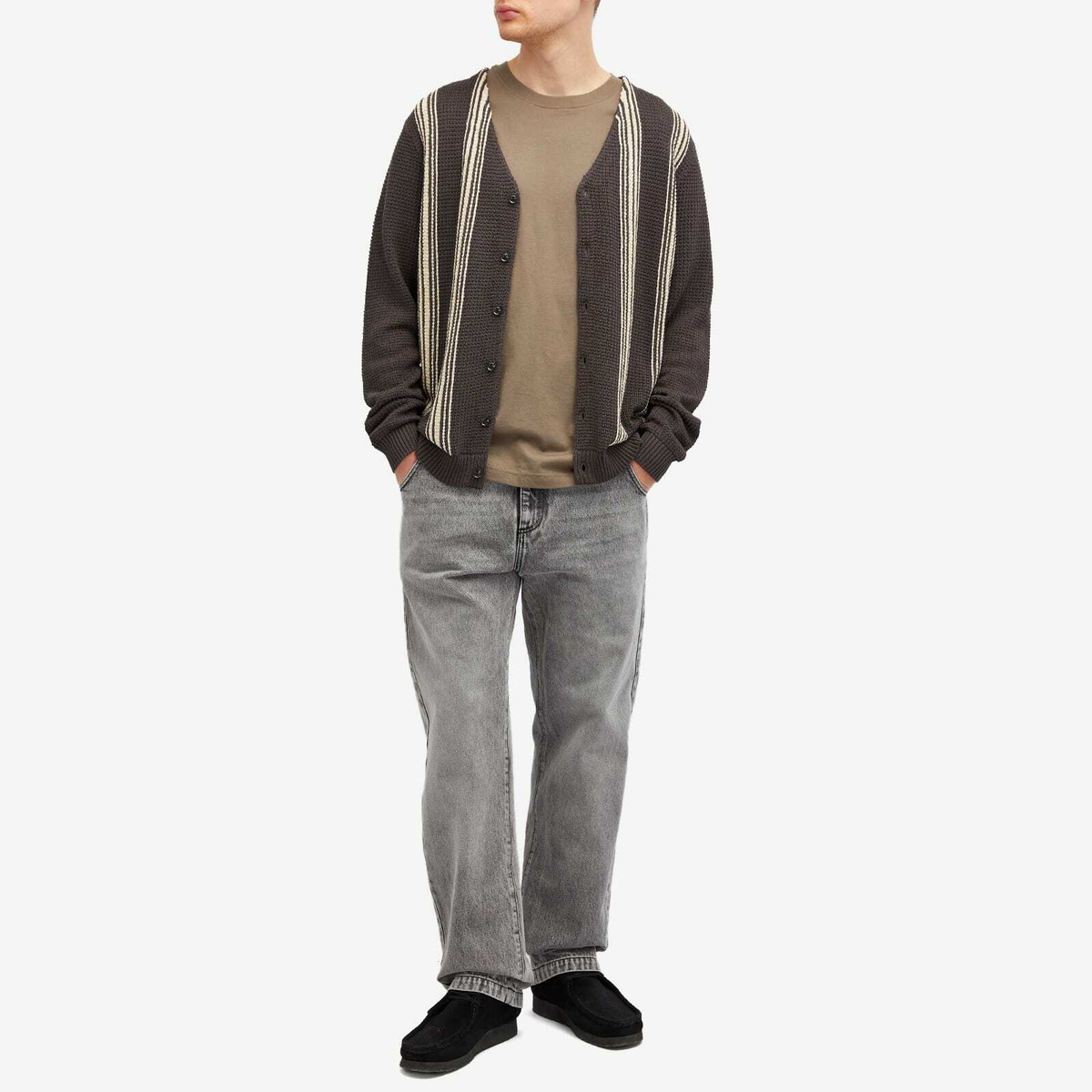 Magic Castles Men's Frank Cardigan in Charcoal Mesh