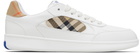 Burberry White Leather & Check Terrace Sneakers​