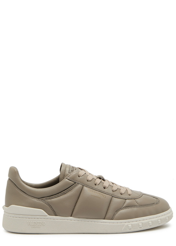 Photo: Valentino Upvillage Padded Leather Sneakers Beige