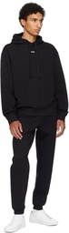 Hugo Black Cotton-Terry Relaxed-Fit Hoodie