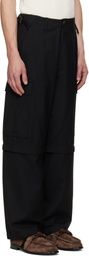 vowels Black Solid Cargo Pants