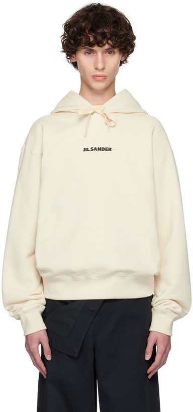 Photo: Jil Sander Off-White Logo Printed Hoodie