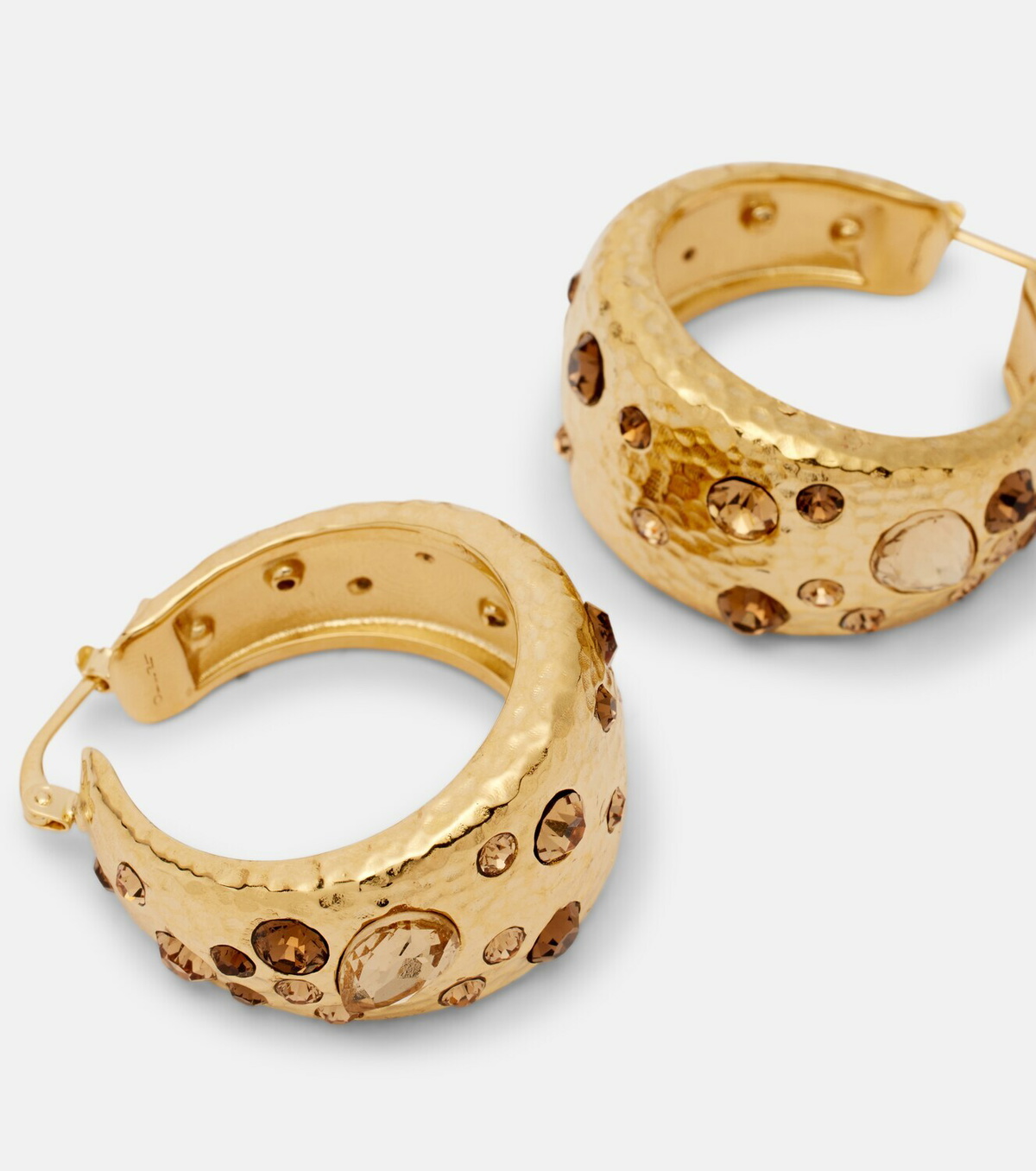 Oscar de la Renta Crystal-embellished hoop earrings