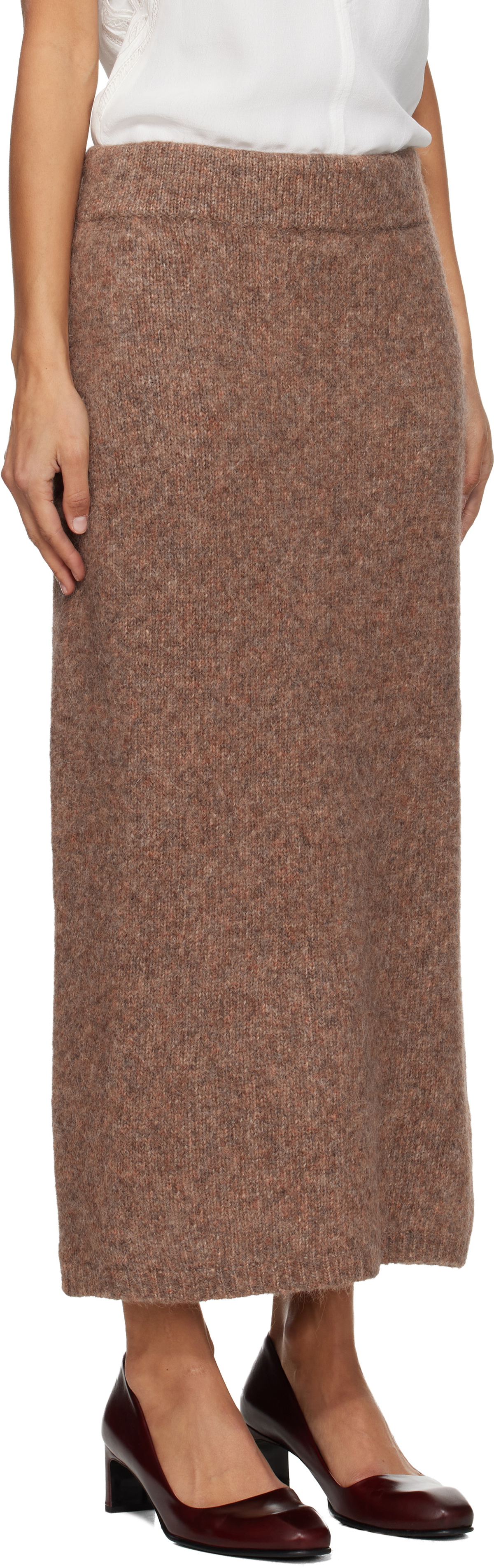 Lauren Manoogian Beige Loft Pencil Midi Skirt