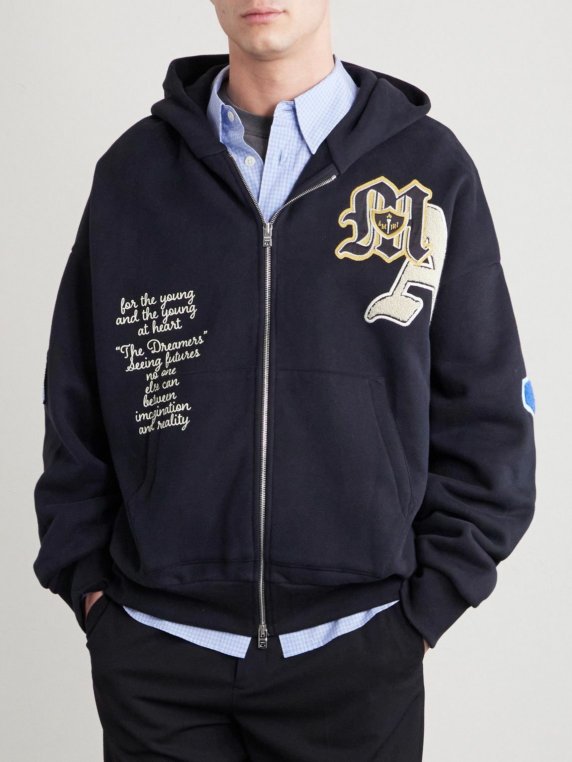 AMIRI - Varsity Patch Oversized Logo-Appliquéd Printed Cotton