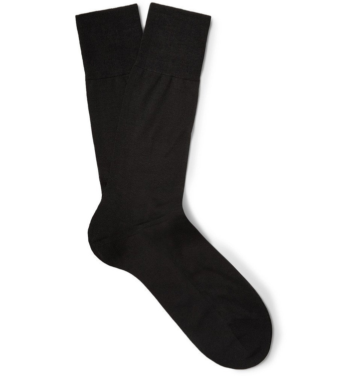 Photo: Falke - No. 4 Silk-Blend Socks - Black