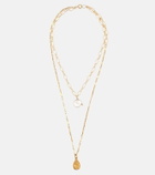 Alighieri - Layers of the Sun 24kt gold-plated necklace with pearl