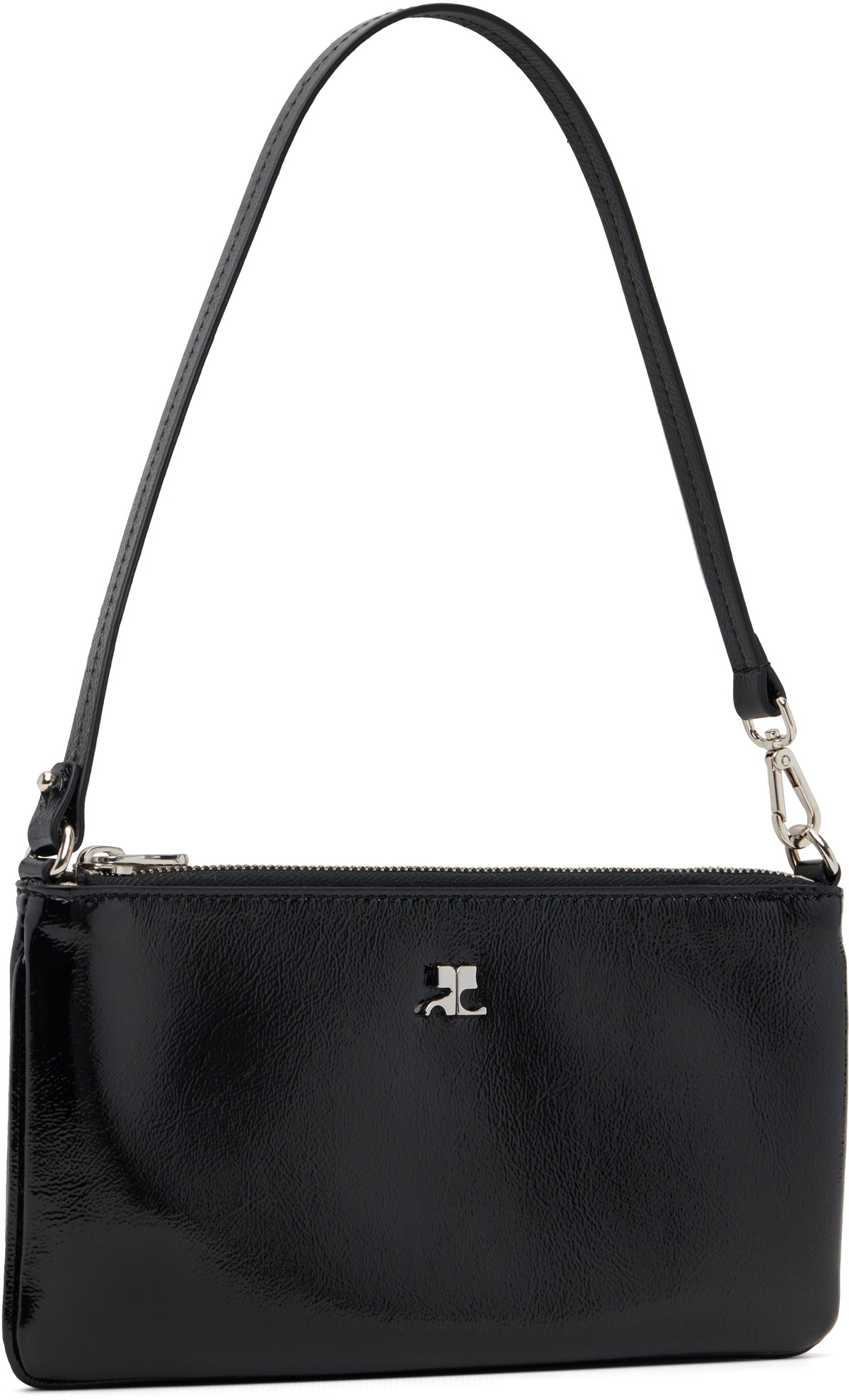 Courrèges Black Zipped Naplack Pouch
